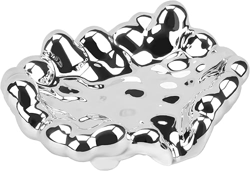 DODAMOUR Jabonera con drenaje, soporte para jabón de barra autodrenante, bandeja de jabón en cascada para baño (plateado) disponible en Yaxa Peru