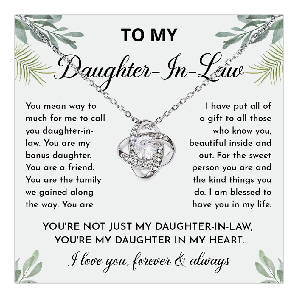 Chiside To My Daughter In Law Necklace From Mother, Daughter In Law Birthday Gifts With Card, Meaningful Gift For Her On Wedding Day Christmas