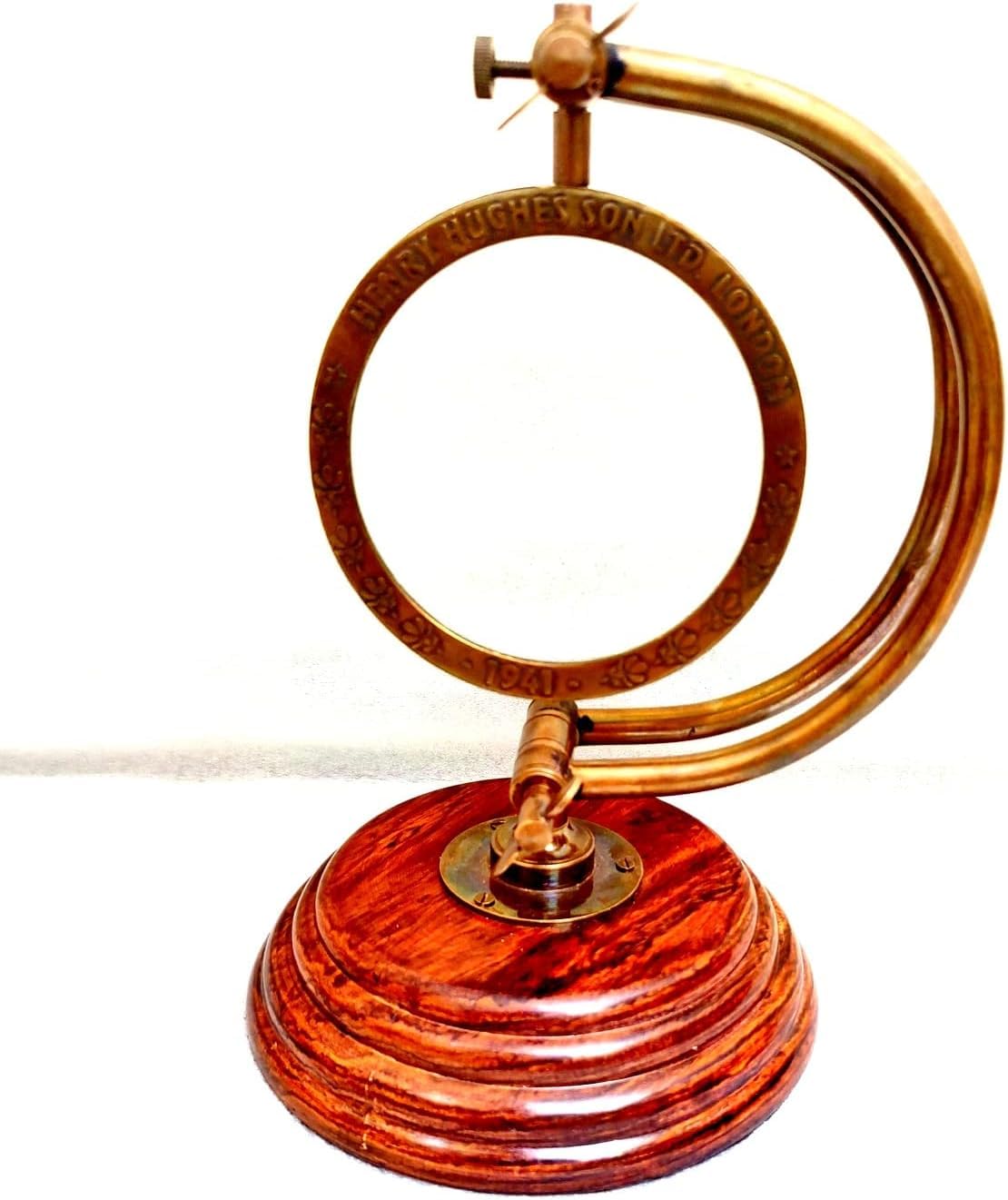 Loupe vintage en laiton support réglable loupe de table nautique