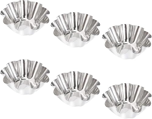 Hemoton Envoltorio de tarta de huevo, 12 piezas de tarta de huevo, mini moldes de acero inoxidable, mini tartaleta de tartaleta, pastel de tartaleta