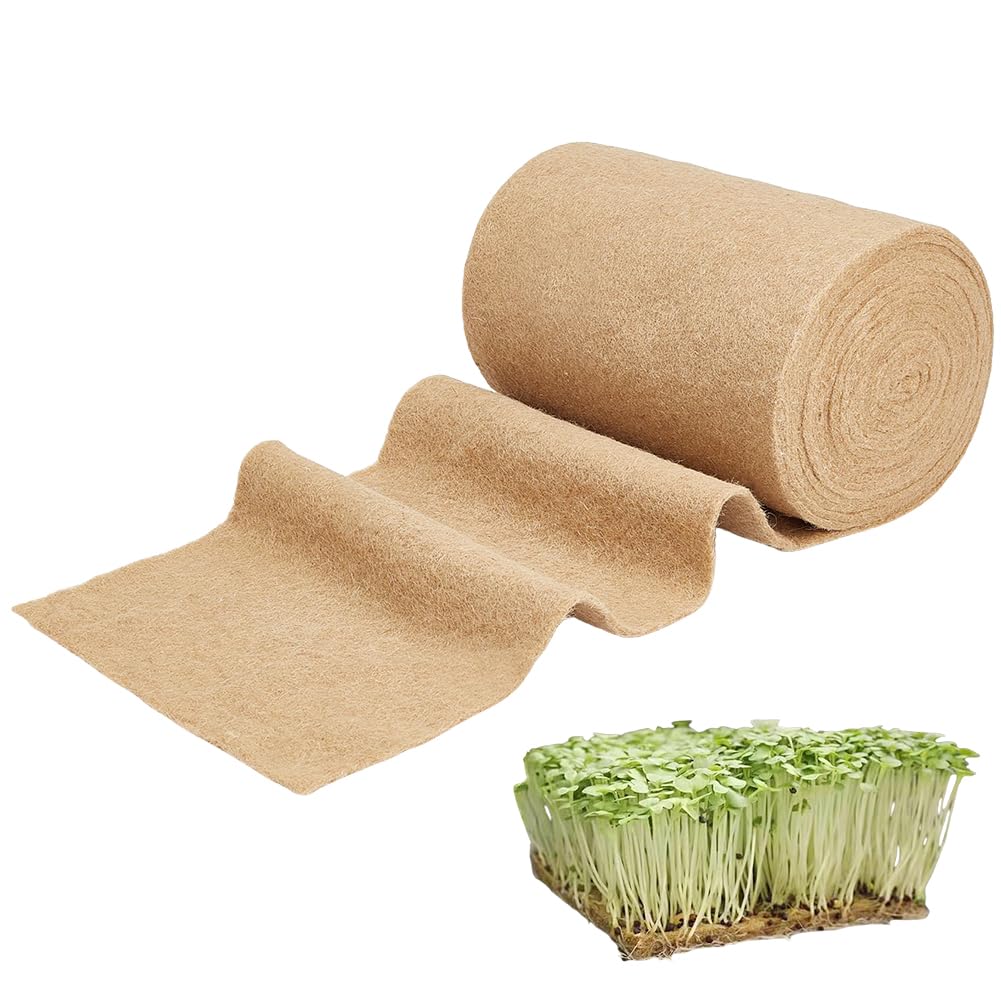 FINGERINSPIRE 25x600cm Dicke Hydroponik Anzuchtmatten Für Microgreens Jute Anzuchtmatte Für Bio Saatgut Hydroponik Jute Anzuchtmatten Für Weizengras Sprossen Microgreen Schalen