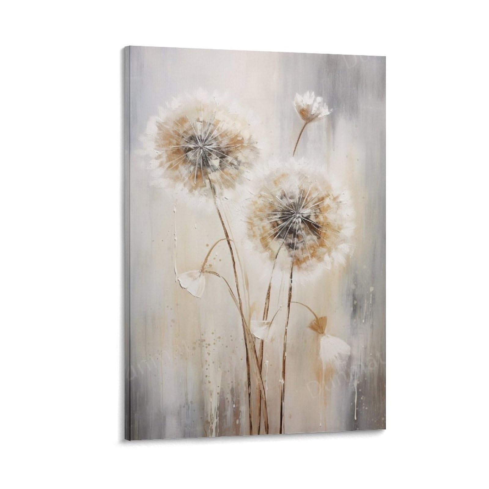 FYFMUSHE Abstract Dandelion Wall Art for Living Room Vintage Watercolor Rustic Flower Plant Paintings on Canvas Wall Art Poster for Home Decorations Wall Decor