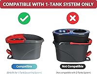 Vista 2 de Cabezal de repuesto para trapeador giratorio, repuestos de fregona EasyWring con base compatible con mopa giratoria O-Cedar, mopa de microfibra