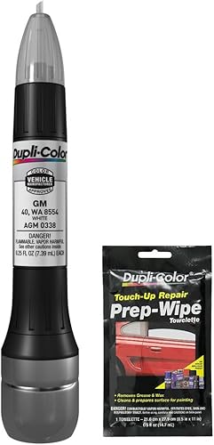 Miniatura 1 de Dupli-Color AGM0338 Pintura blanca de retoque todo en 1 para vehículos GM 40 WA 8554 paquete con toalla de preparación 2 artículos