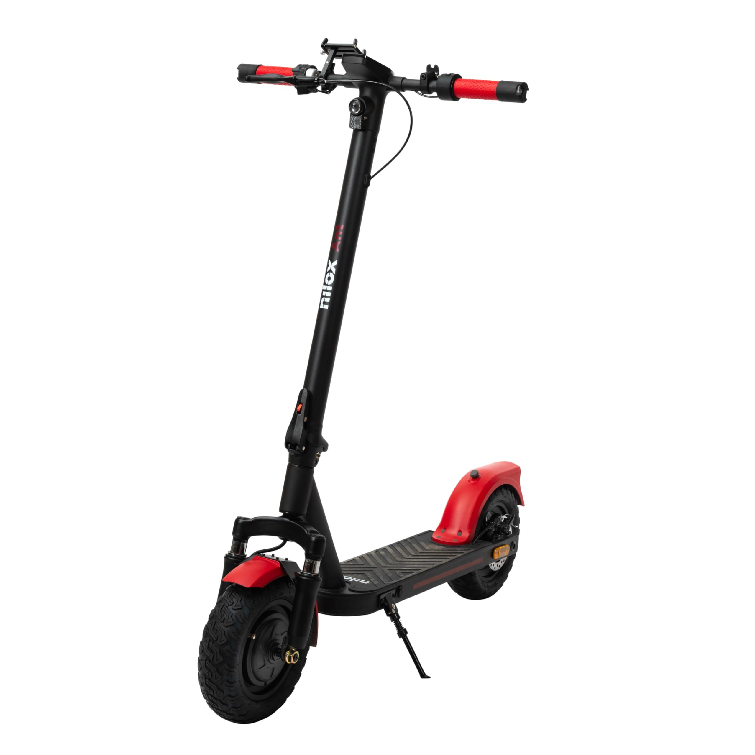Nilox Monopattino Elettrico, Monopattino Ripiegabile con Ruote Offroad da 10'', Batteria 36V 10Ah, Autonomia 30Km, Display LCD, App con Funzione di Bloccaggio