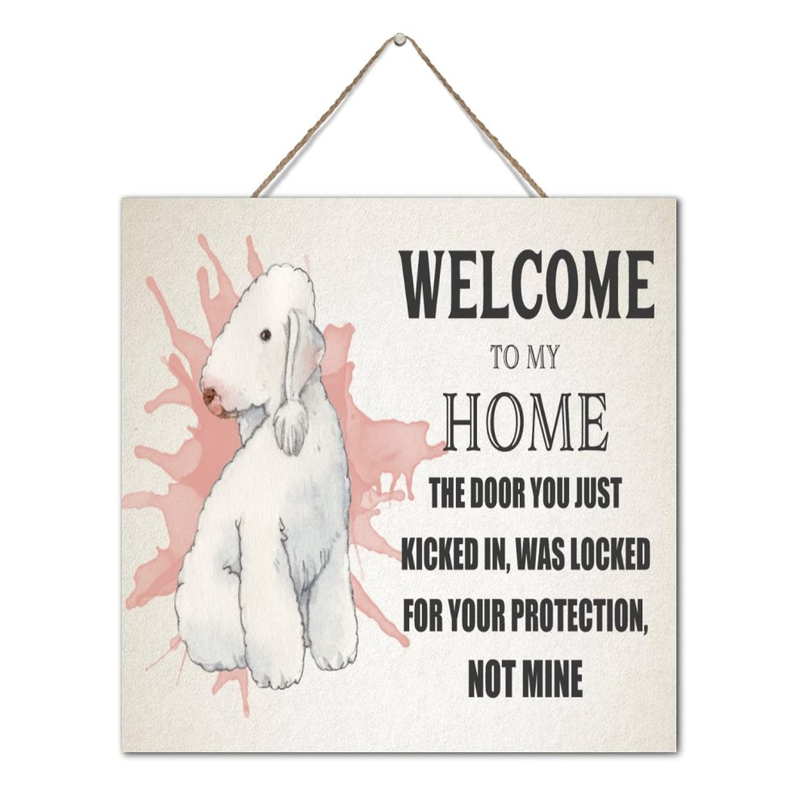 Décoration murale en bois salon vintage avec plaque Welcome To My Home rétro 30 cm