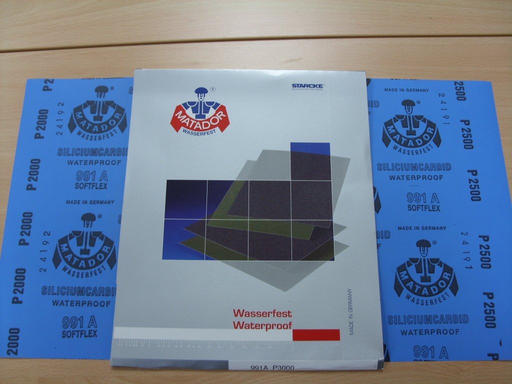 Starcke Matador Wet and dry sandpaper. A Weight 1 pack of 10 sheets 2500 Grit