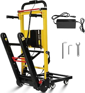 Electric Stair Climbing Hand Trucks Moving Heavy Objects Up and Down Stairs Effortless, 441 lbs Max Load Capacity, Folding Dolly with Rubber Tracks for Easy of Furniture 11A
