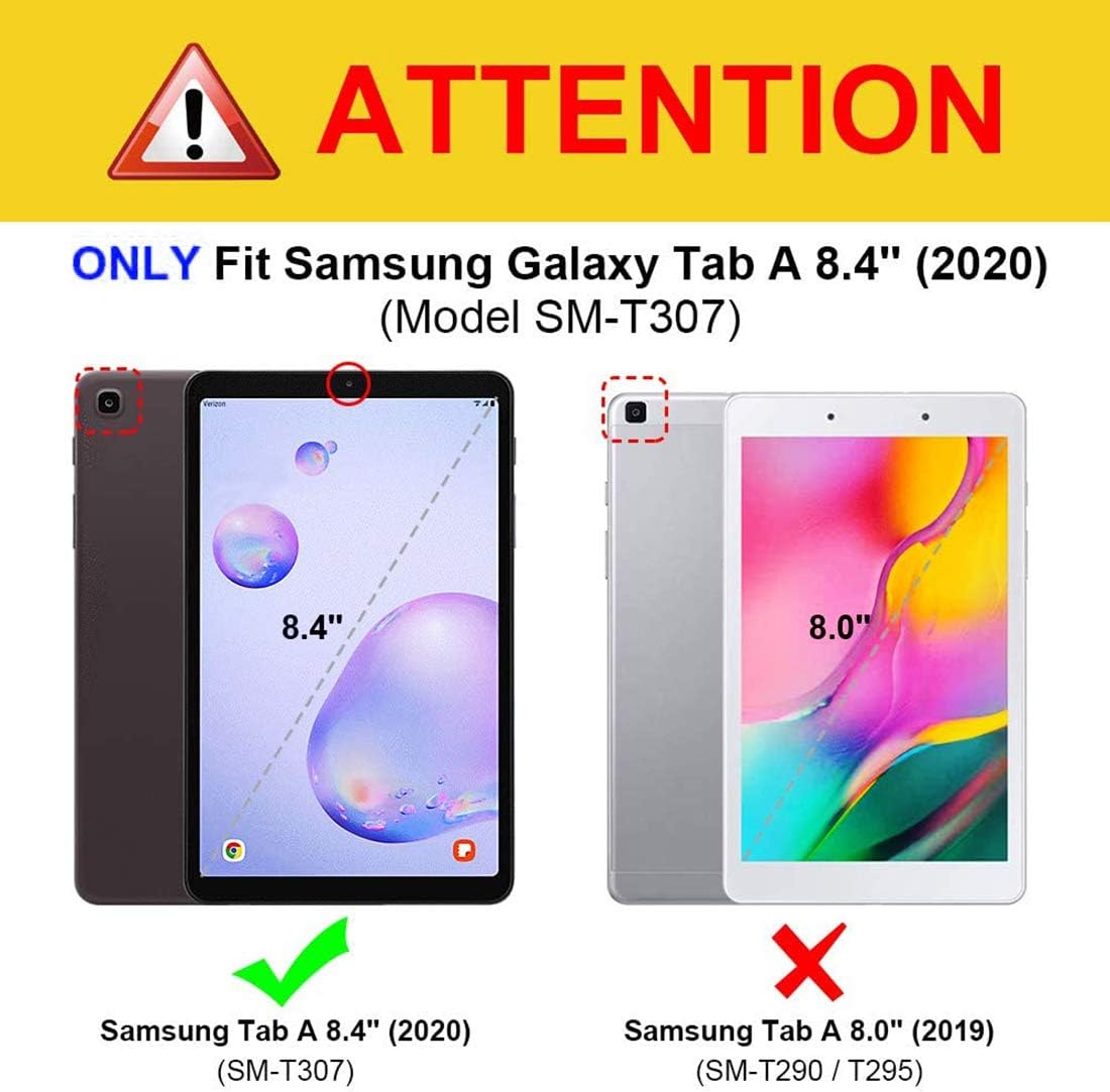 LTROP Samsung Galaxy Tab A 8.4 Case 2020, Shockproof Light Weight Handle Stand Child Proof Case for Galaxy Tab A 8.4-inch 2020 Release Samsung Tab A 8.4 2020 Case for Kids Model SM-T307 - Hot Pink