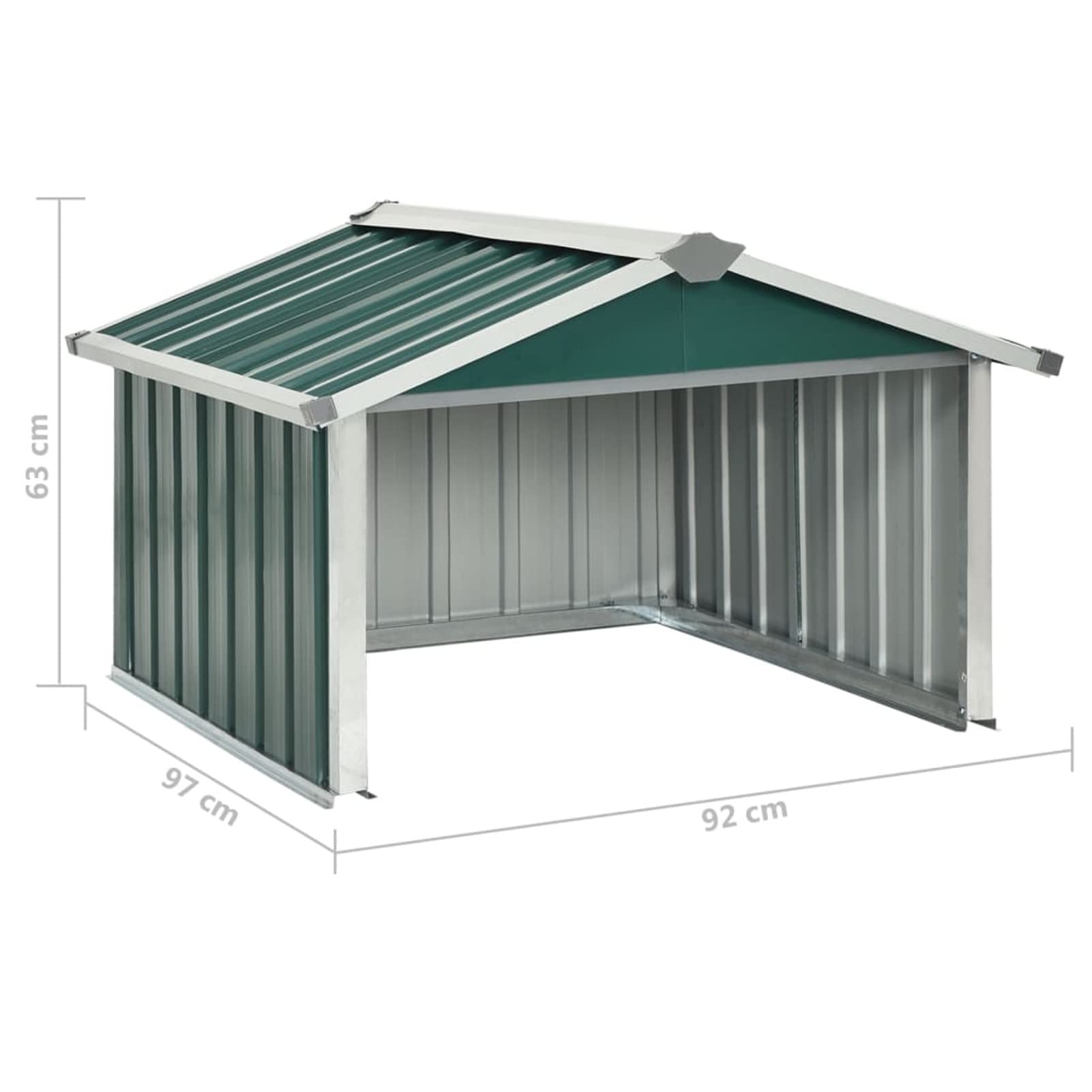 Tidyard Cobertizo Para Cortacésped Y Robot, Garaje De Robot Cortacésped, Caseta En Acero Galvanizado Verde, 92x97x63 Cm