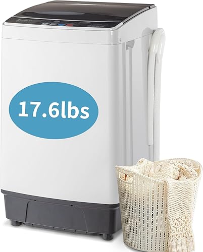 17.8LBS Portable Washing Machine, 2.3 Cu.ft Washer Dryer Combo wDrum, 10 Programs 8 Water Level, Full-Automatic Compact Lavadora for Apartment Dorm