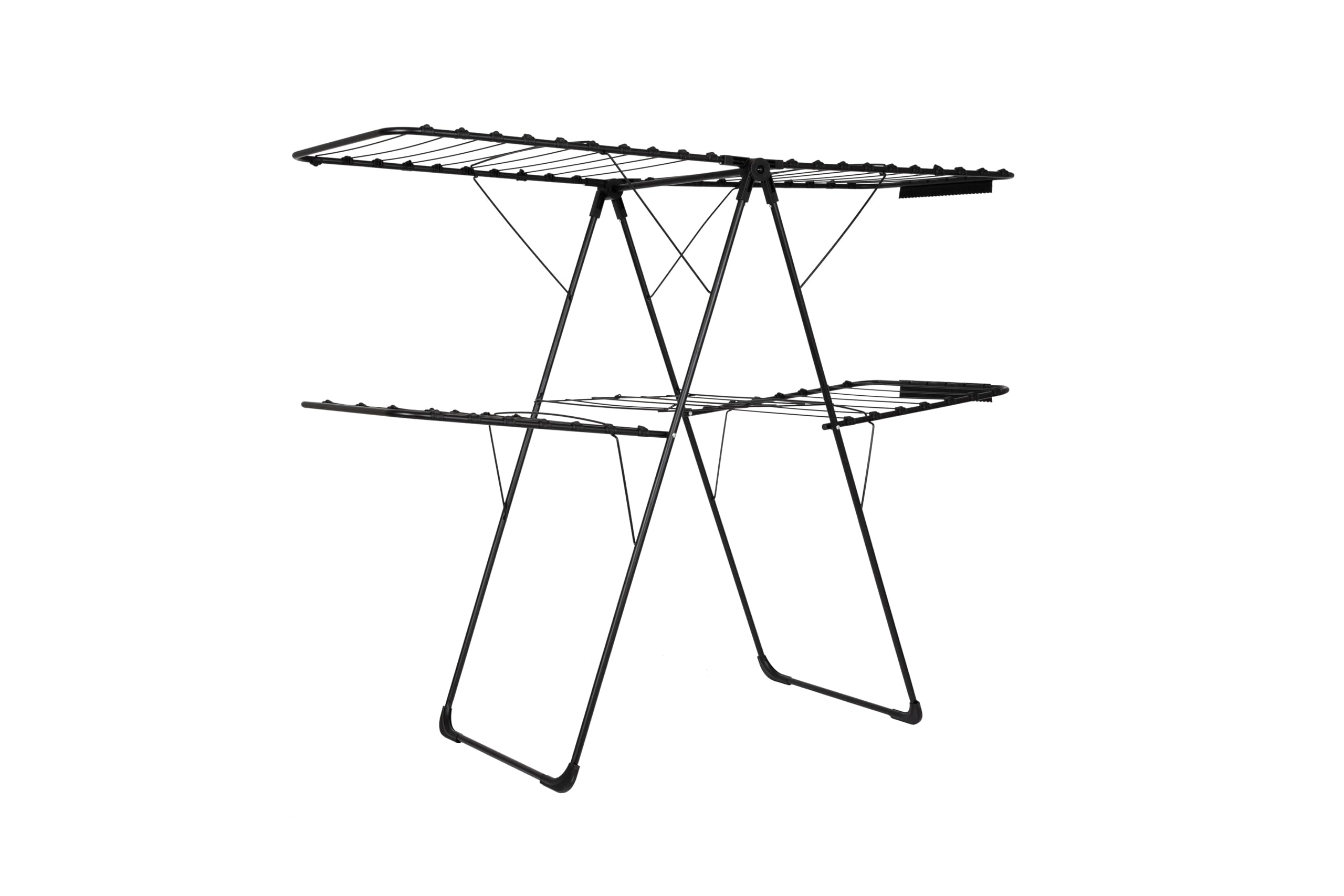 Hills Premium 2 Tier Clothes Airer – powder‑coated steel drying rack, compact footprint, Black