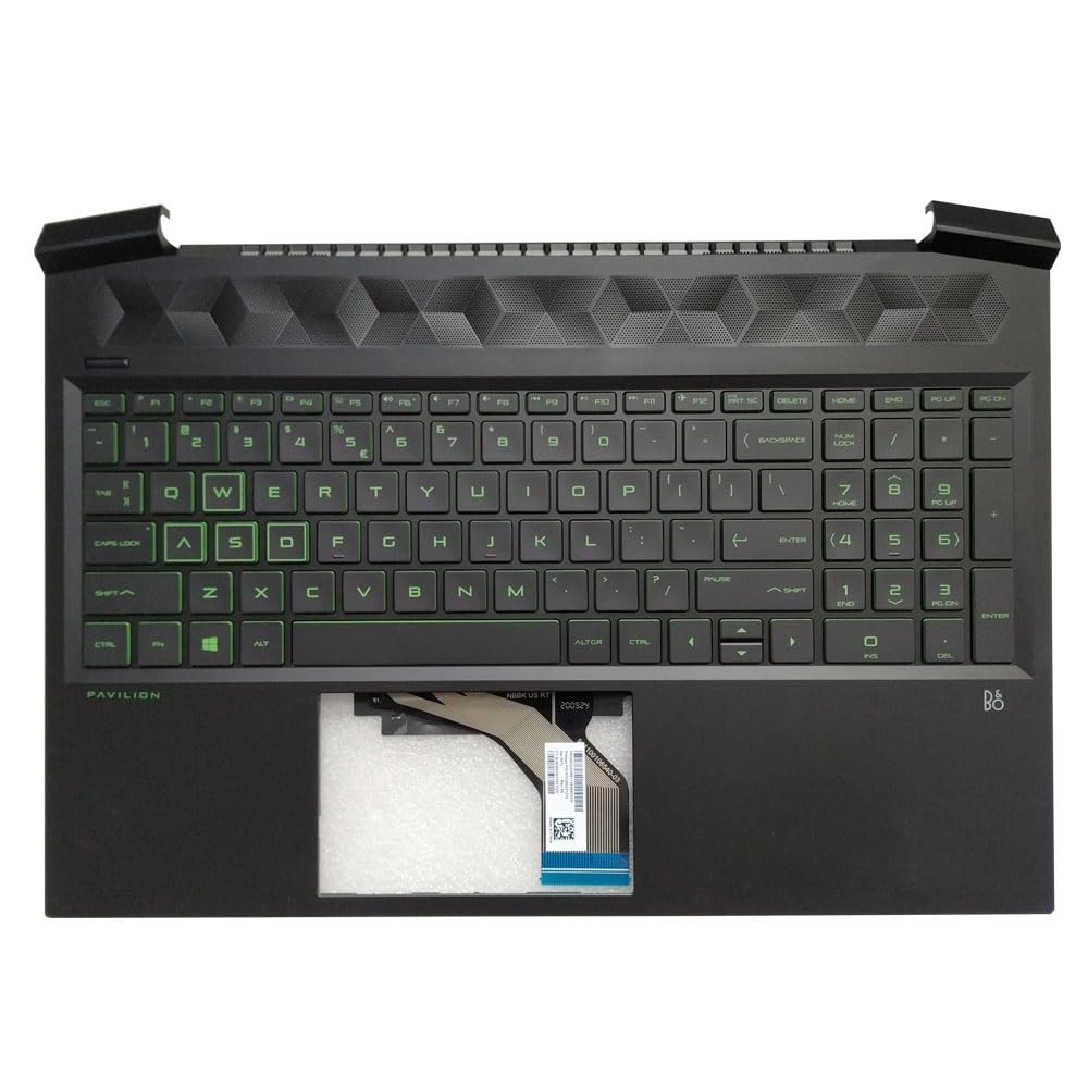 Tastiera HP Pavilion Gaming 16-A/16T-A Con Poggiapolsi – Retroilluminata Verde/Nera – M02039-001 - Foto 2