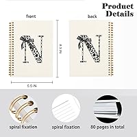Vista 122 de Bnwepo Initial Leopard Letter T Notebook Journal, Preppy Bow Monogrammed Monogram Gifts for Women, Monogram Notebook Journal, Personalized Notebook