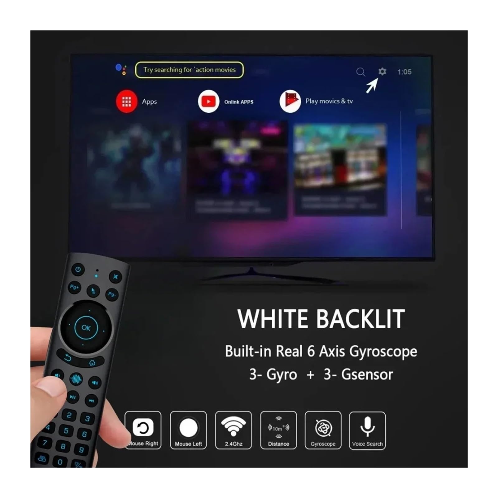 1 szt. G20S BT PRO Air Mouse 2.4G Bezprzewodowy żyroskop Inteligentny pilot | Z funkcją Voice IR Learning dla Android TV Box H96 MAX X88 X9(G10S Pro)