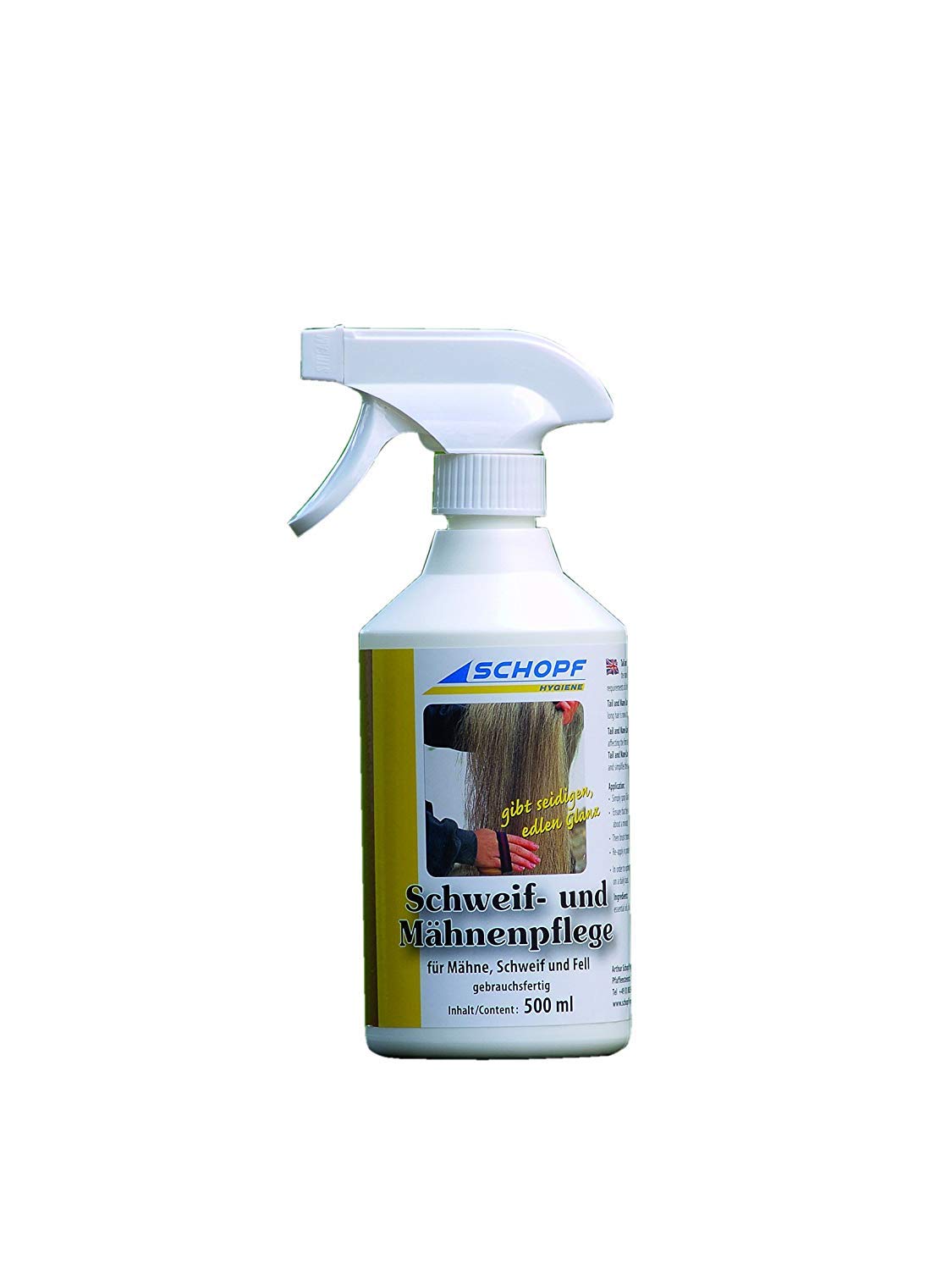 Schopf Schweif- und Mähnenpflege für Pferde Sprühflasche, 500 ml