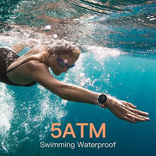 AGPTEK Smart Watches for Women, 1.3 Fitness Tracker Watch with 5ATM Swimming Waterproof, Smartwatch for Android iOS Phones Support Heart Rate Sleep Monitor, Pedometer, Female Health Tracking