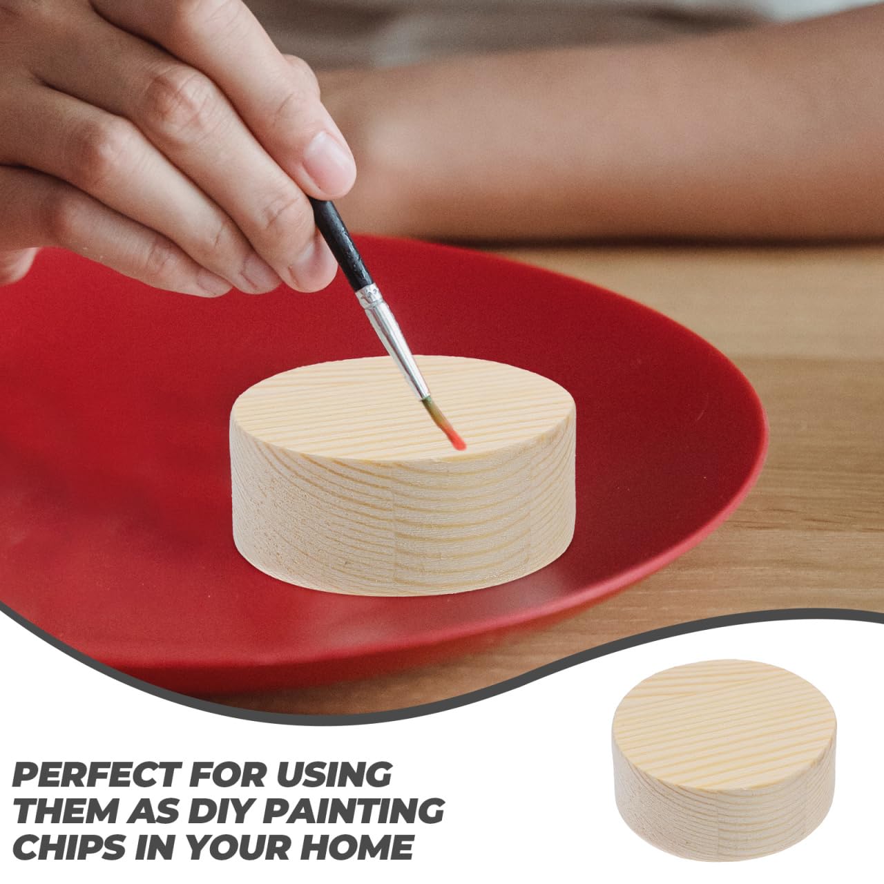10pcs DIY Crafts Wood Slices Plinth Round Block Unpainted Wooden Chip Decorations Blank Model Board Natural Beige Coaster Photo Prop Christmas Wedding Ornament Hand Painting - Image 4