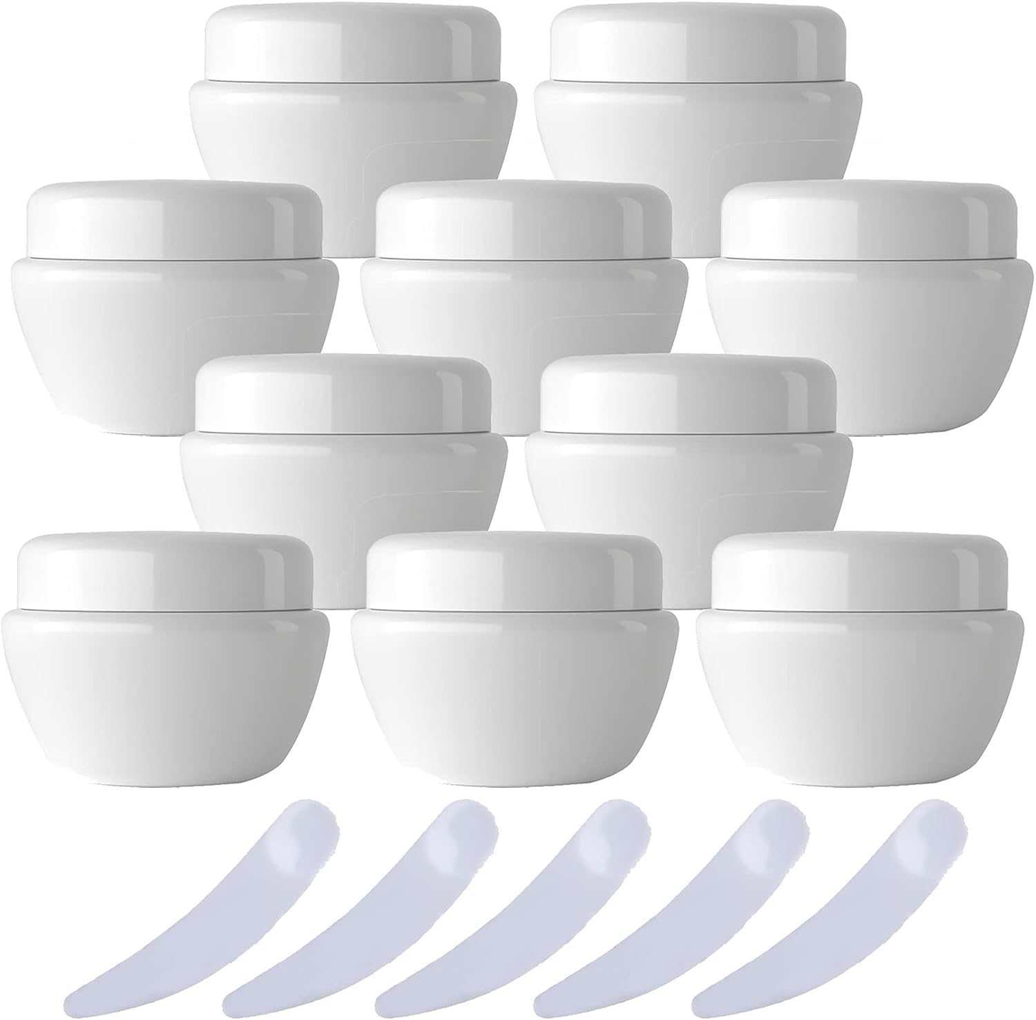 FLYIODFCXV cosmetic jar, Pack of 20,Plastic Cream Jars Cosmetic Pots, Mushroom Shape Containers Storage Pot for Travel(White,5ml)