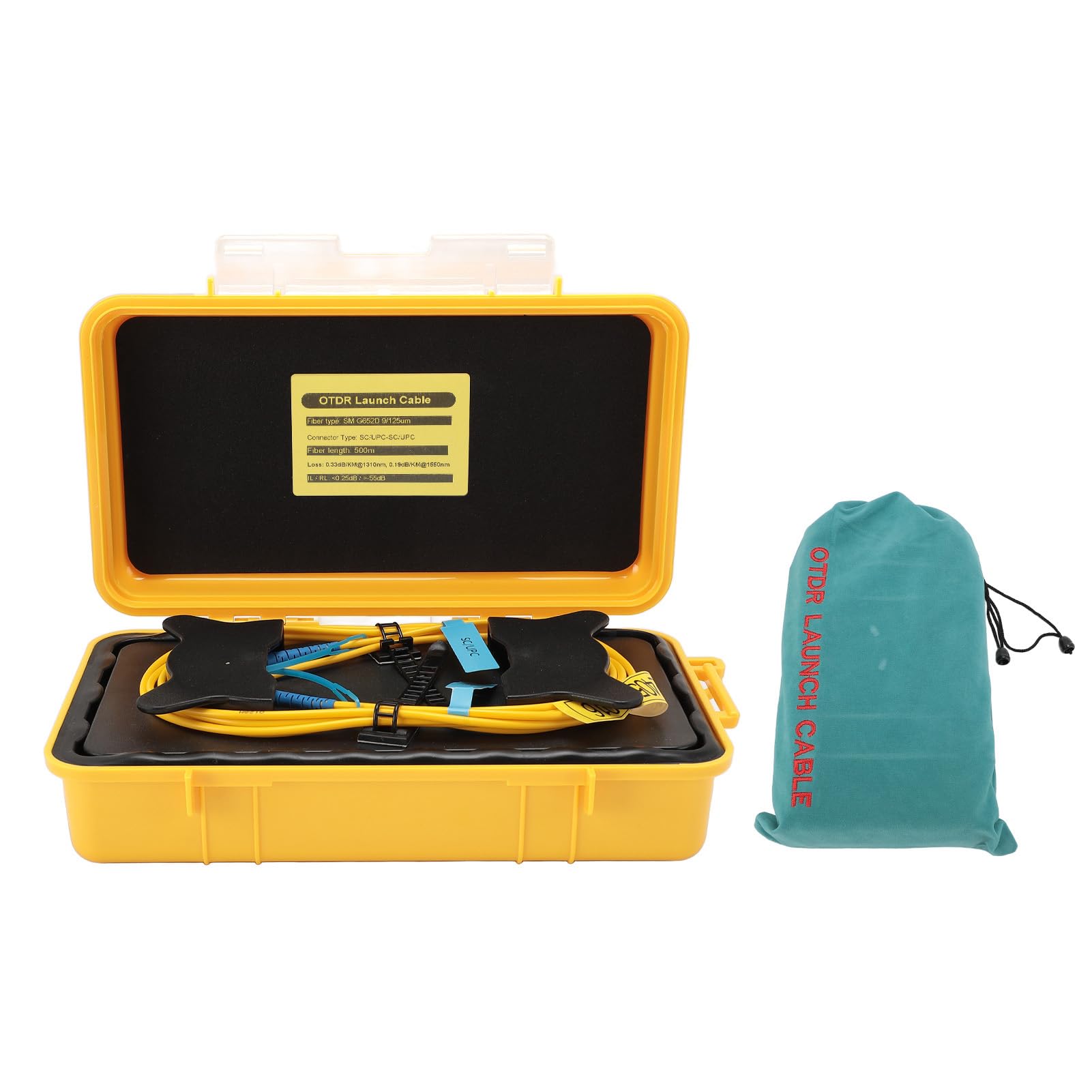 Caja de Cable OTDR, Cable ABS OTDR Conector SC UPC de 500 M, Diseño de Suciedad de Agua para Técnicos de Pruebas de Redes de Fibra en LAN WAN MAN