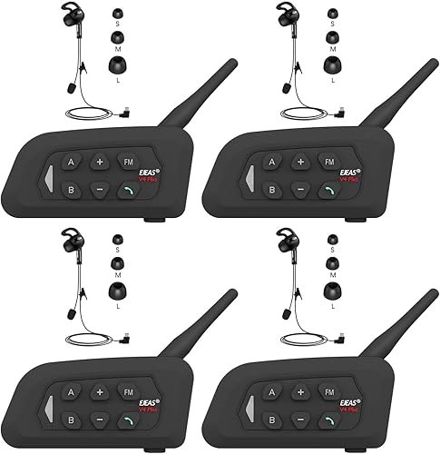 Referee Communication System Sets, V4C Plus Referee Headsets with USB C Interface Right Earpiece for Volleyball Official Football Coach Crews Soccer