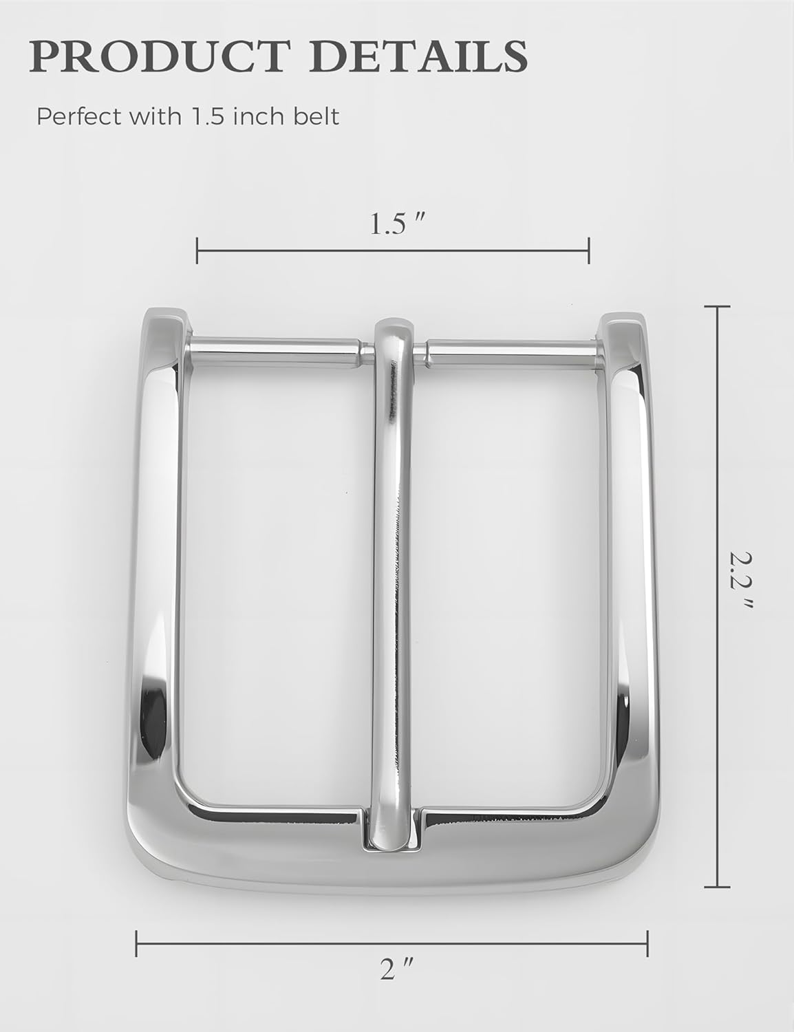 1.5 inch Belt Buckle-Single Prong Square Replacement Buckle for Formal & Casual Belt - Image 6