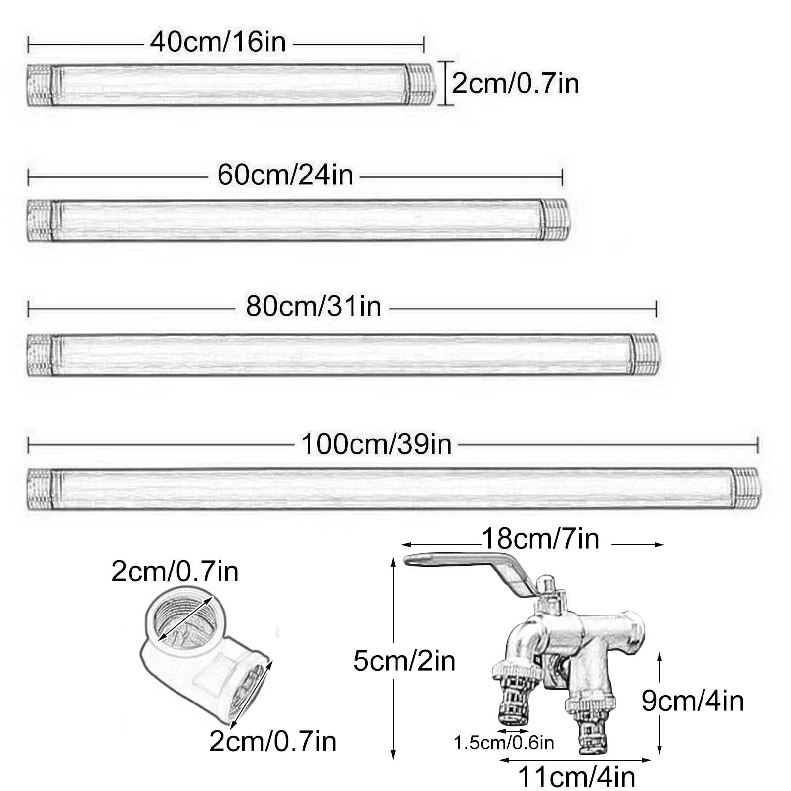 Pionowa kolumna ogrodowa ze stali nierdzewnej 304 z kranem ogrodowym - kran podłogowy do użytku na zewnątrz, zielony, 40 cm/16 cali, trwały i elegancki, idealny do efektywnego nawadniania.