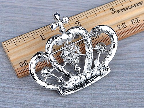 Image of Alilang Amethyst Purple Multi-Colored Crystal Rhinestone Royal Princess Queen Crown Brooch Pin