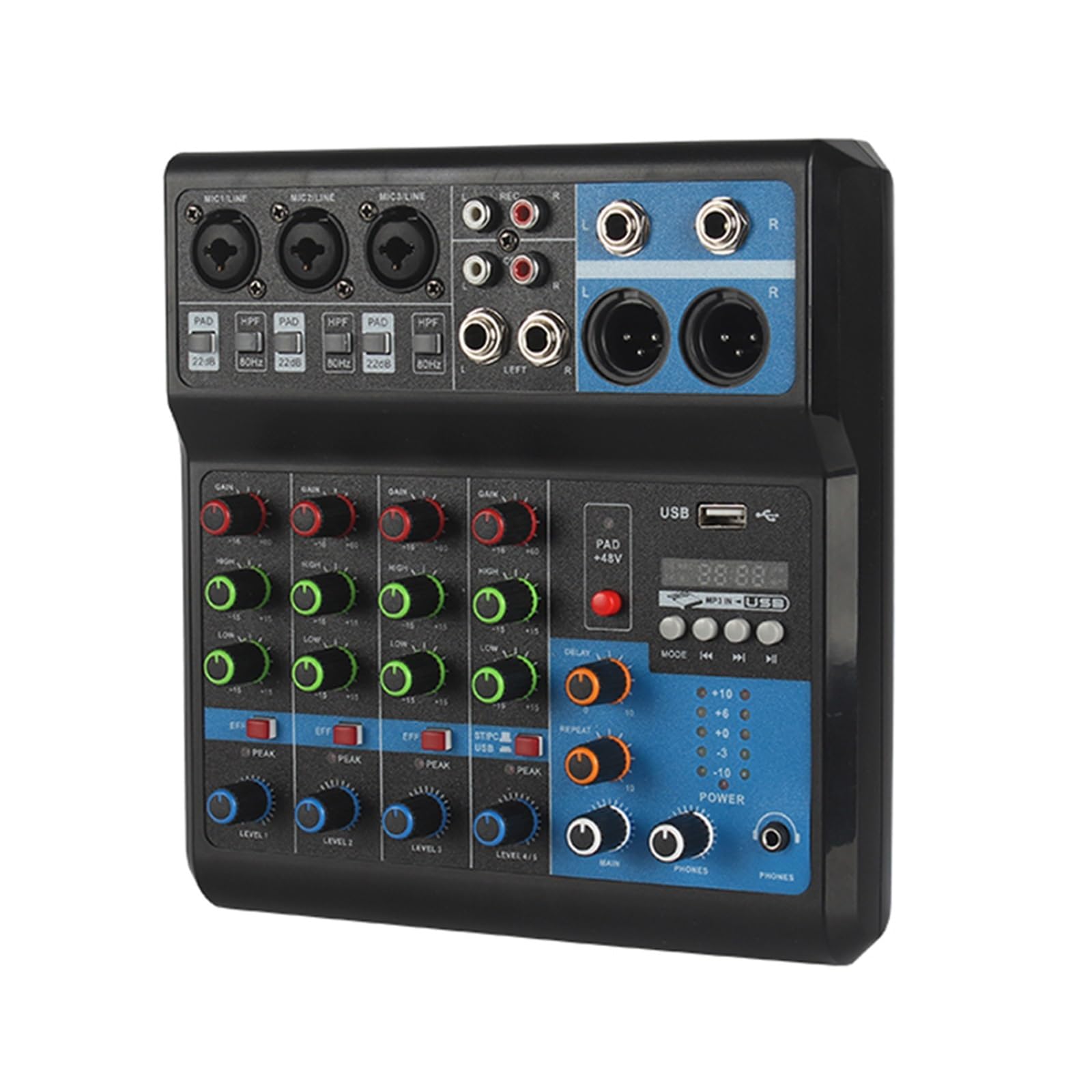 DJ Mixer Karta Dźwiękowa HD A4 A5 Konsola Miksująca Profesjonalny Sprzęt Audio 4 5-kanałowy Mikser Dźwięku Do Transmisji Na Żywo Sprzęt Audio Dla DJ-a Mikser Muzyczny(A5)