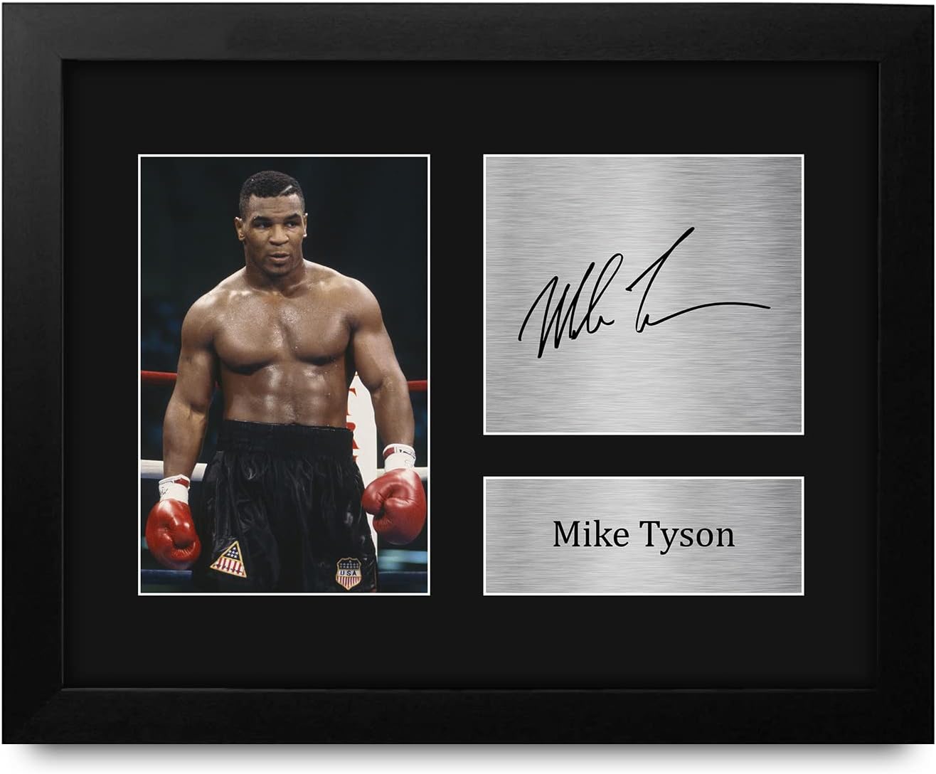 HWC Trading Mike Tyson Gifts USL Framed Printed Signed Autograph Picture for Boxing Memorabilia Fans - US Letter Size