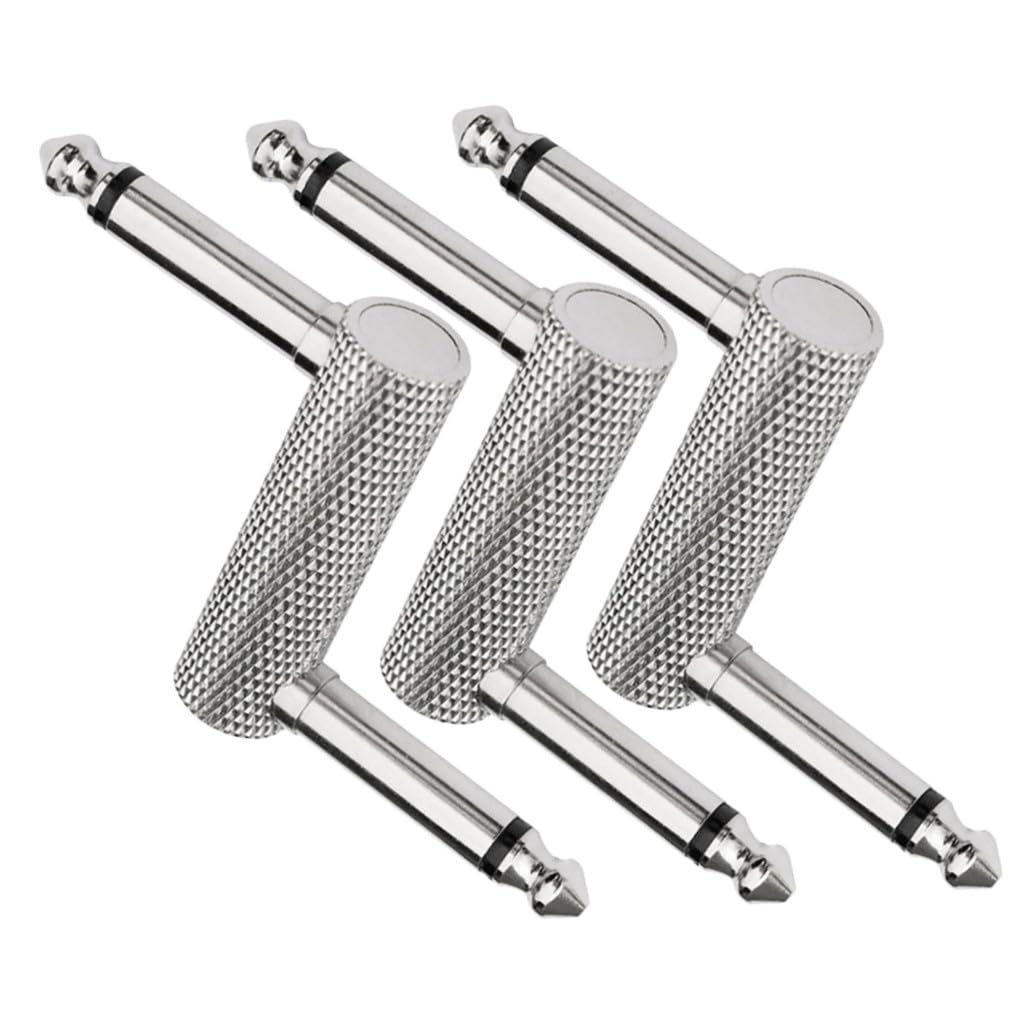 NUOBESTY 2 Set Connettori Audio Per Effetto Chitarra Adattatore Doppio Maschio Compatibile Con Pedaliera E Dispositivi Musicali 3 Pezzi*2
