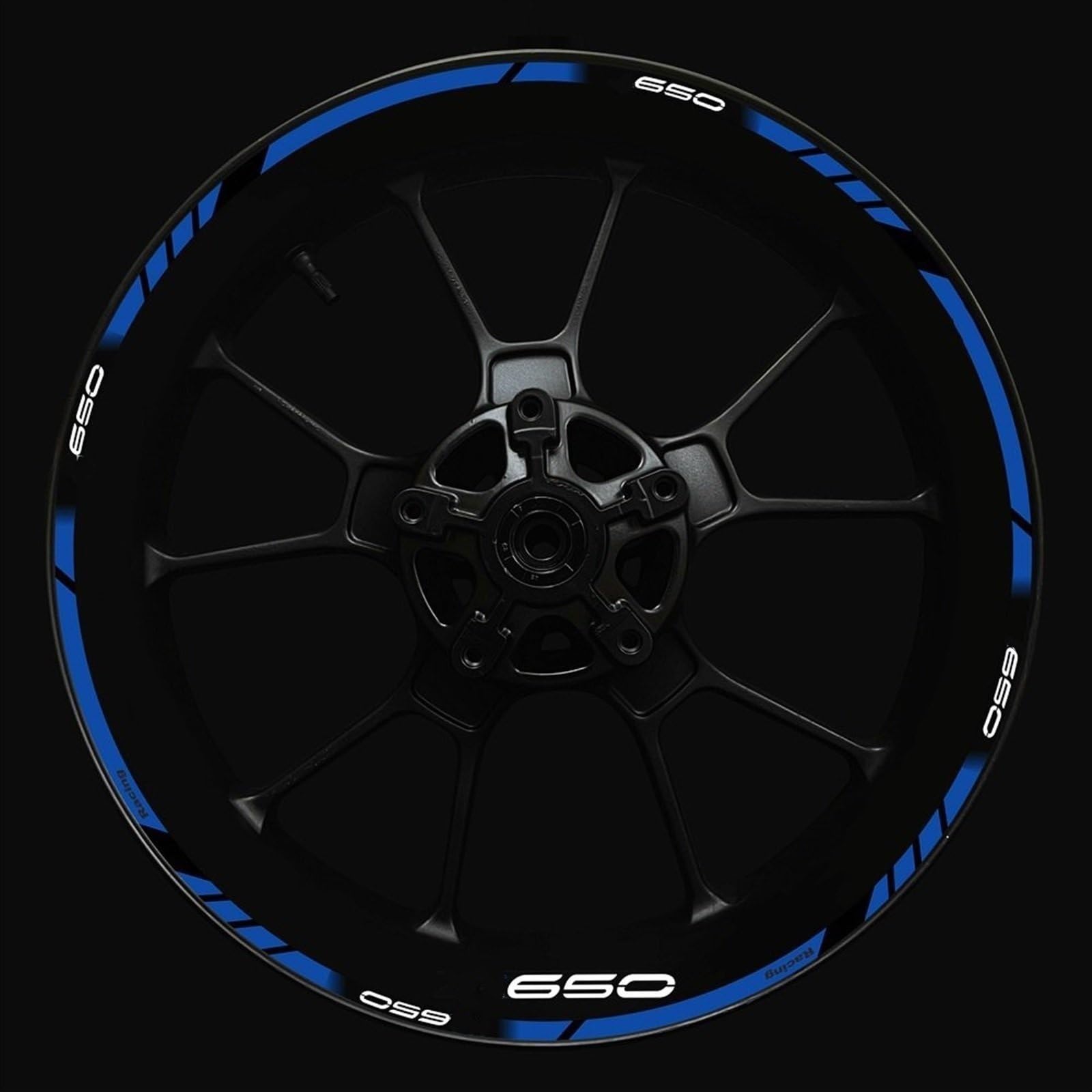 Front and Rear Wheel Hub Decal Set Improved Decoration for Kawasaki for Z650 Motorcycle Rim Stickers(Color1)