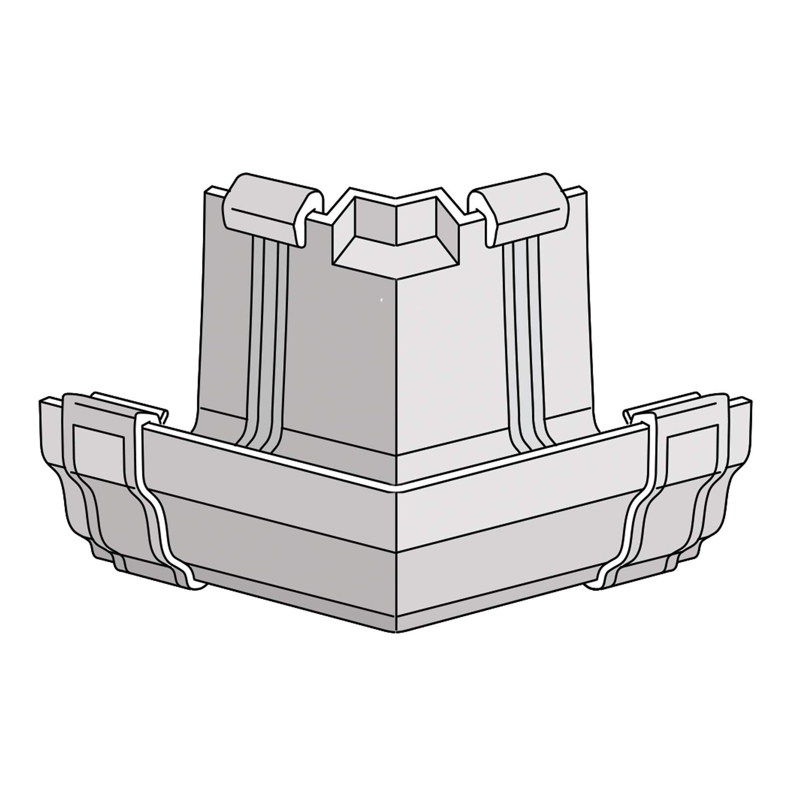 White 135° External Corner Joint for Marley Classic Ogee Gutter of Ultraframe Classic Conservatory Roof Guttering