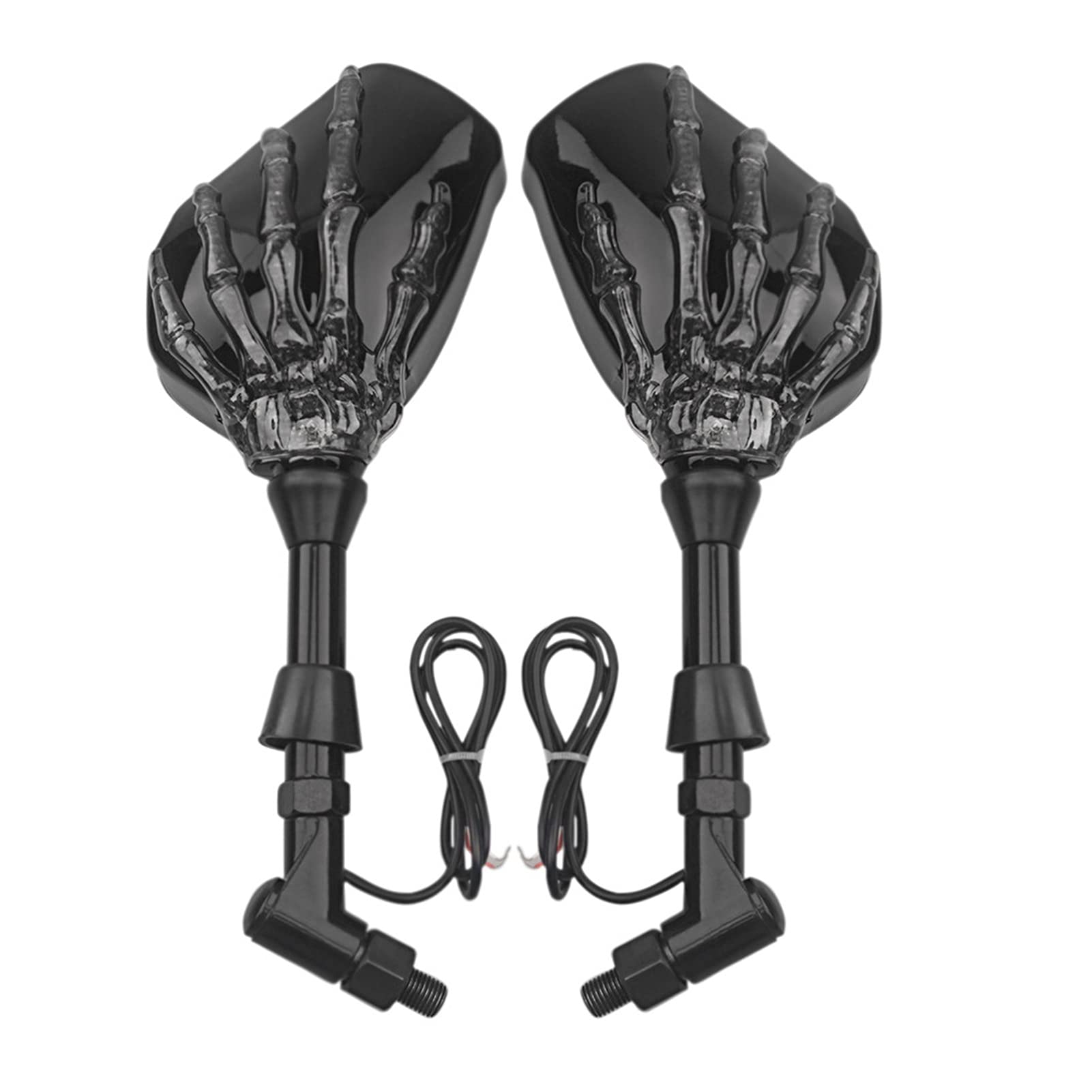 Mud Flap Motorcycle Rearview Mirror Hand Pattern Ghost Claw Light Turn Signal Mirror Fit 10mm 8mm Thread Bolts Motor Mirror Car Splash Guard