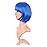 MapofBeauty 12 Inch /30 cm Fashion Lady Short Straight Synthetic Flat Bangs Bob Wig (Bright Blue)