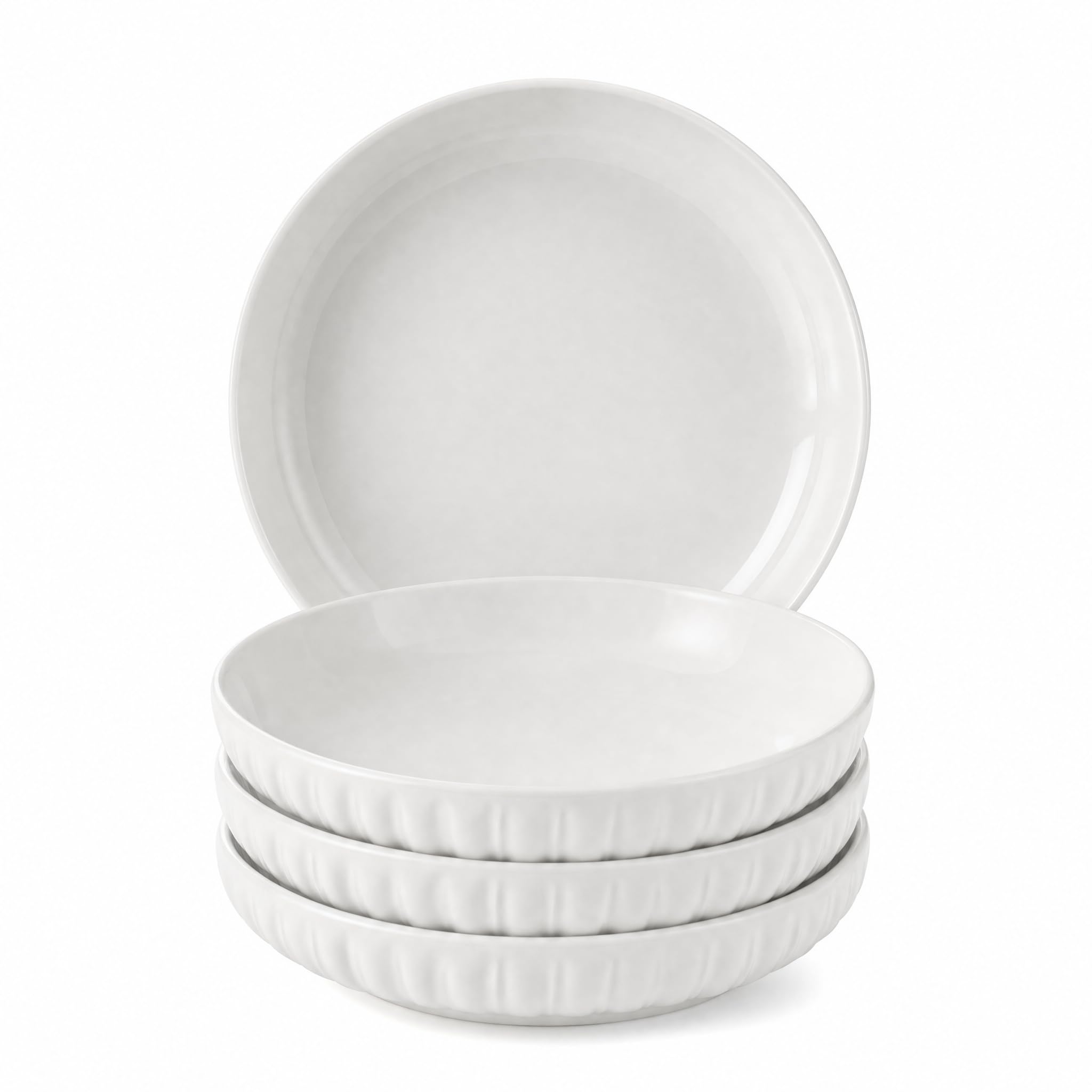 ZPPLD Ceramic Deep Dinner Plates Set of 4,8 Inch Ceramic Dessert Plates