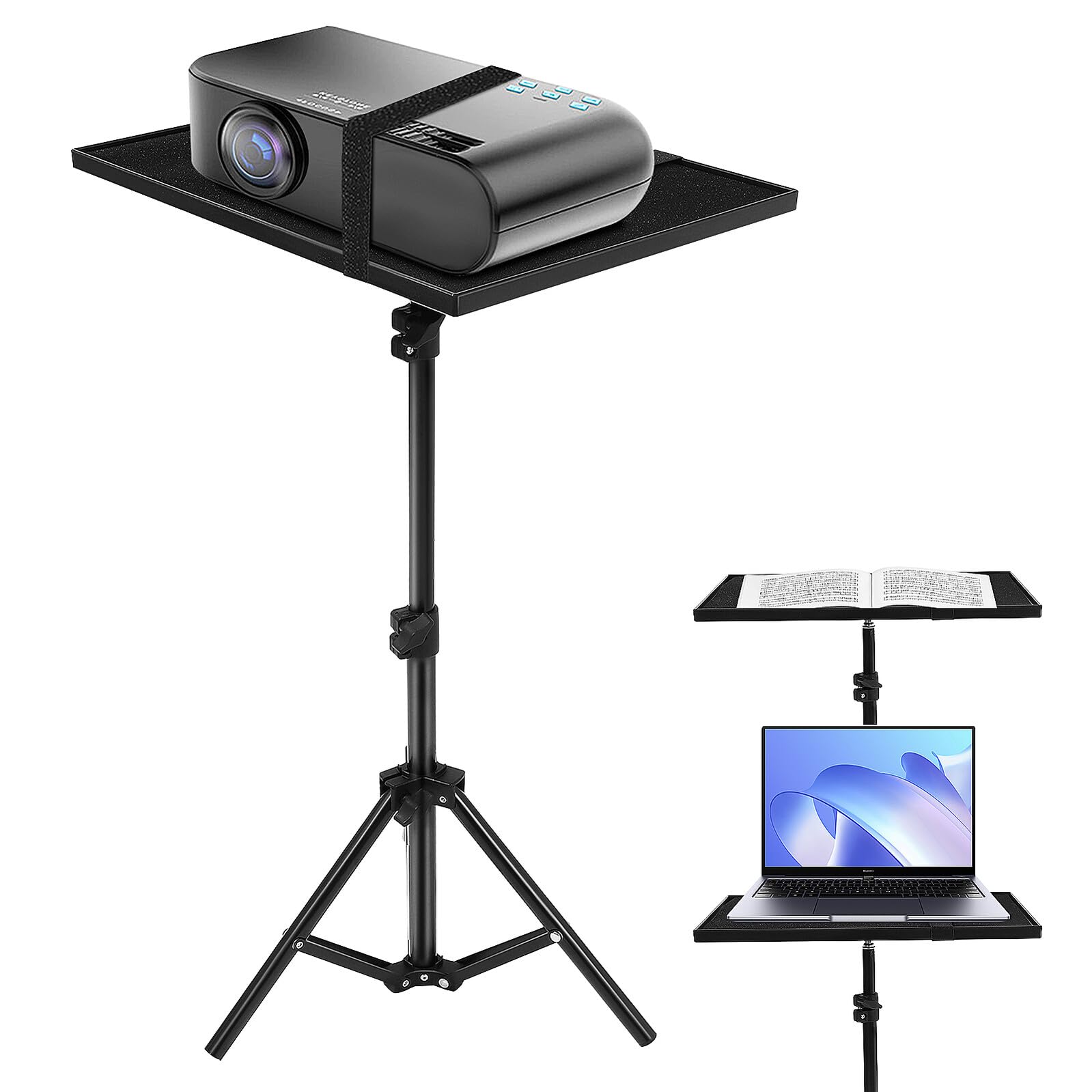 Veemoon Treppiede Supporto Proiettore Regolabile Base Piatta Stabile Compatibile Vari Dispositivi Laptop Tablet Audio Posizionamento Senza Oscillazioni Metallo Resistente Altezza