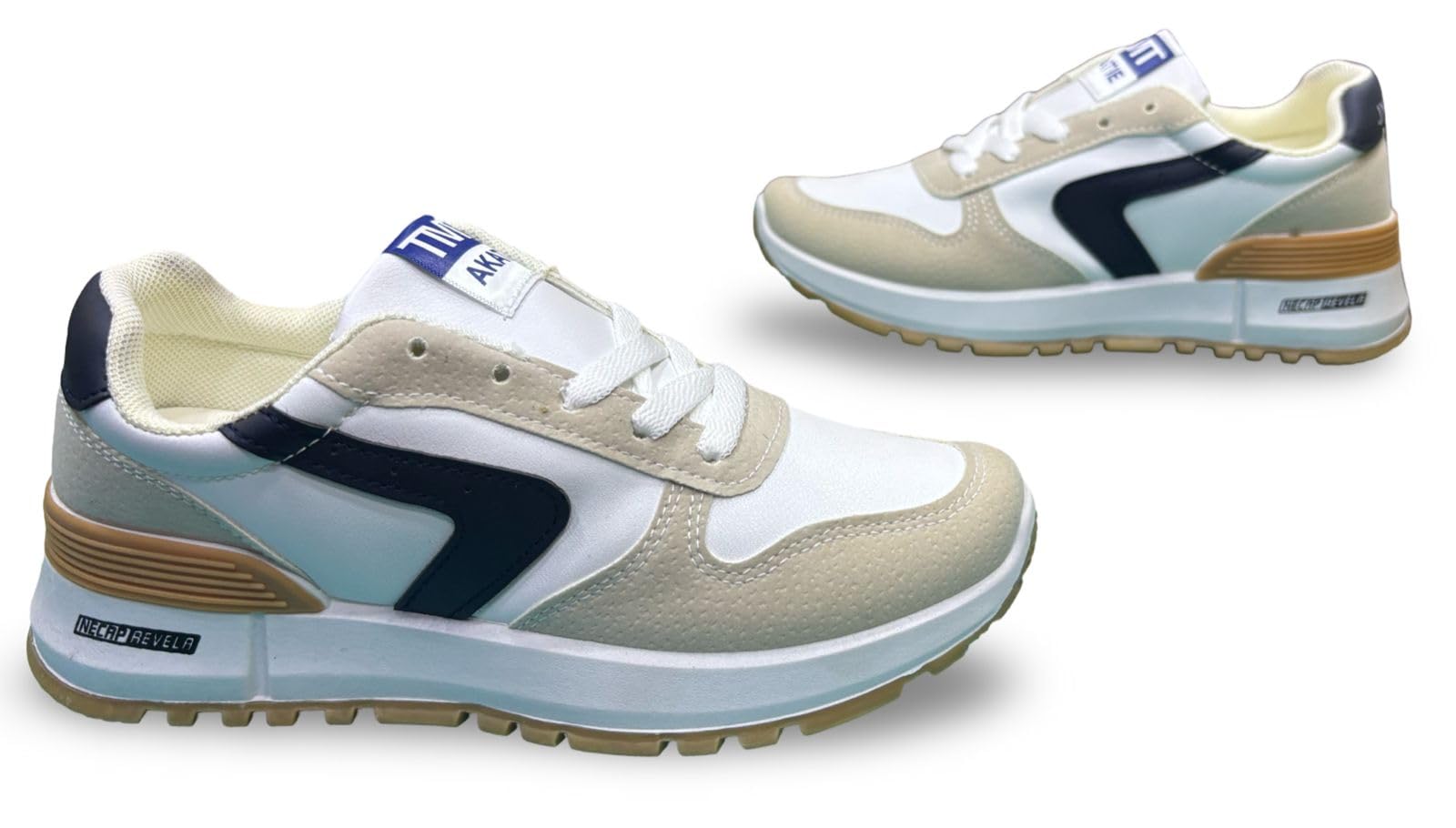 Retro Running Sneakers, Lace-Up Athletic Shoes, Chunky Sole Trainers for Womens