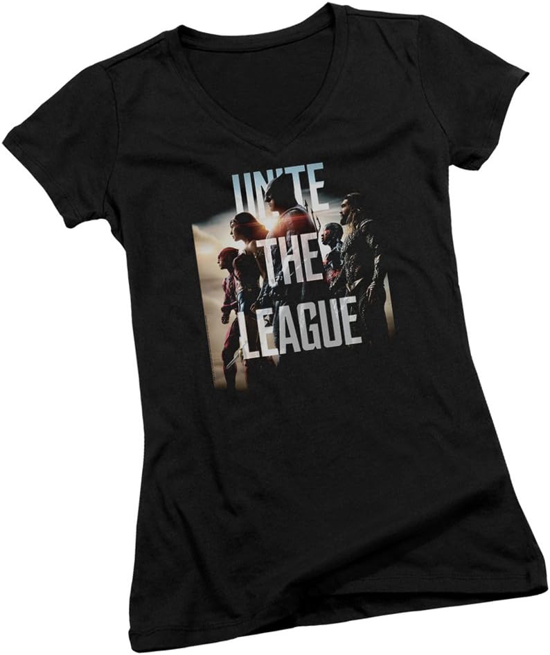 Unite The League -- Justice League Movie Juniors V-Neck T-Shirt