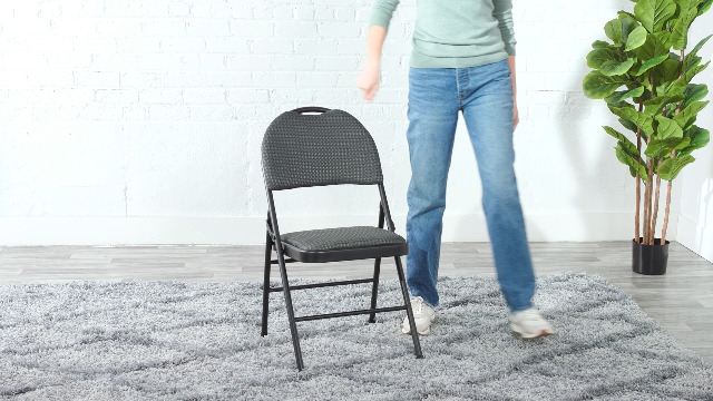 COSTWAY Lot De 4 Chaises Rembourrées Pliables Avec Dossier Recouvert De