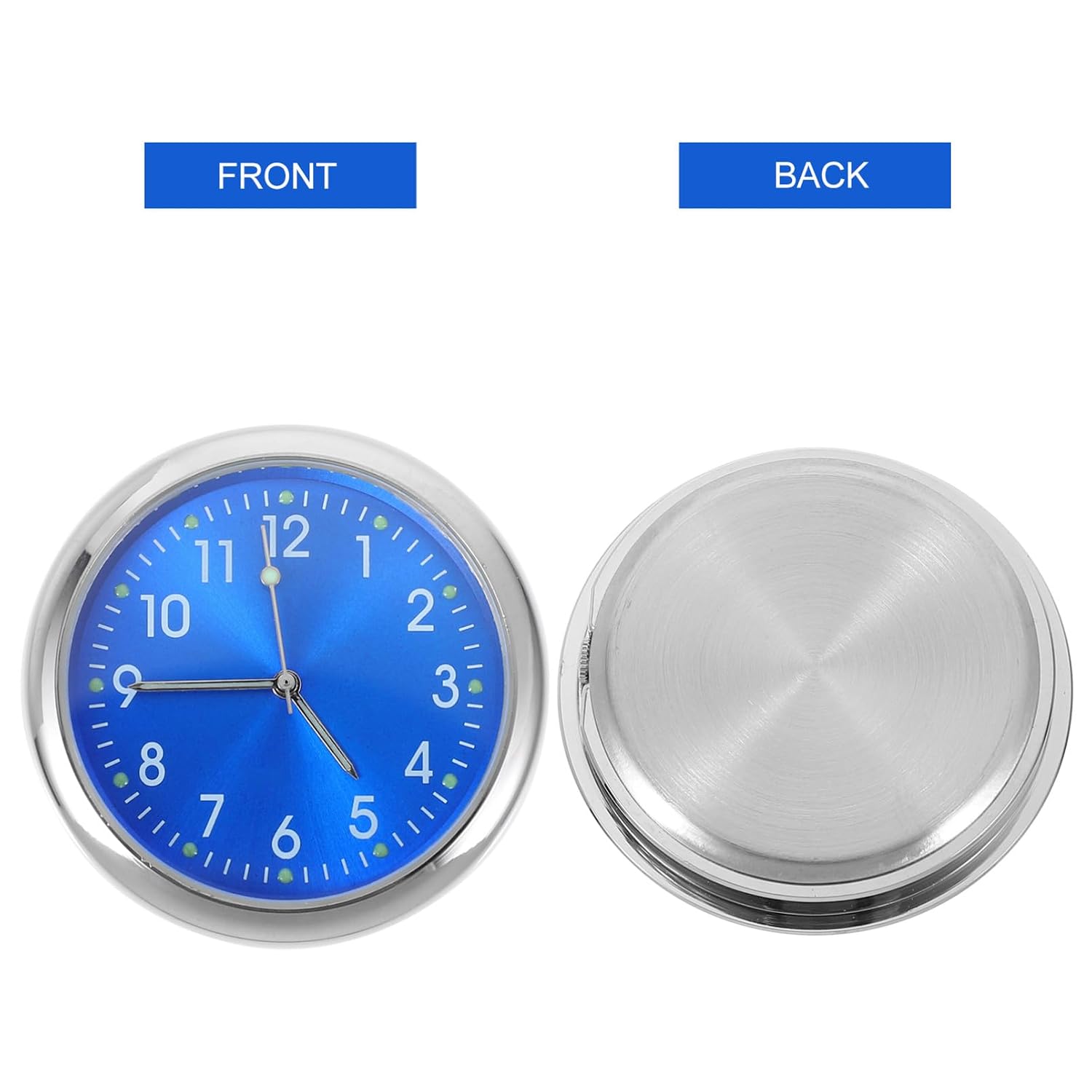 PRETYZOOM Car Dashboard Clock Adhesive Vehicle Mounted Luminous Analog Clock Mirror Surface Stable Installation for Cars