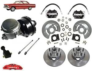 Force 10 Brakes 1963-69 Compatible with Ford Falcon Drum to Disc Brake Conversion Kit, 5 Lug Front Brake Caliper, Black Finish, Drum Upgrade