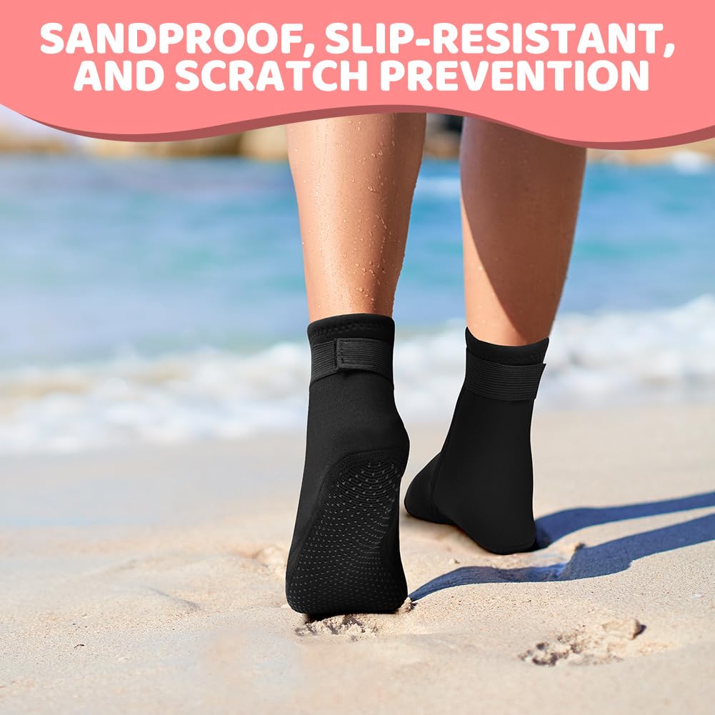 HAGOT Calzari Neoprene Bambini，Calzini da Muta in Neoprene da 3 mm, Calzini Termici per Bambini, Antiscivolo e Antigraffio da Sub per Piscina, Spiaggia, Immersioni e Snorkeling