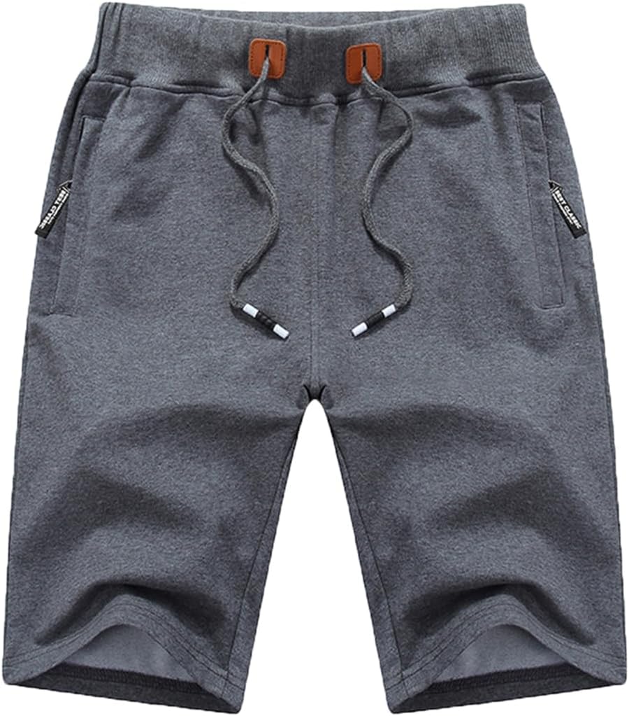 QPNGRP Mens Shorts Casual Drawstring Zipper Pockets Elastic Waist