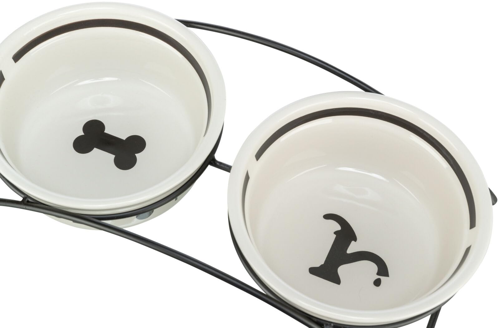 Trixie Set Gamelle Céramique Eat on Feet pour Chiens 2 × 0,​6 L 15 cm