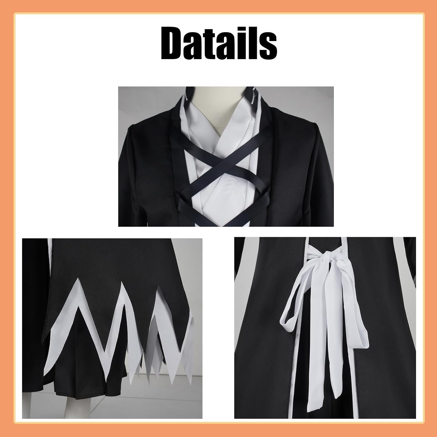 Adults Anime Black Robe Cosplay Costumes Japanese Traditional Kimono Uniform Full Set Halloween Outfit for Mens - Image 5