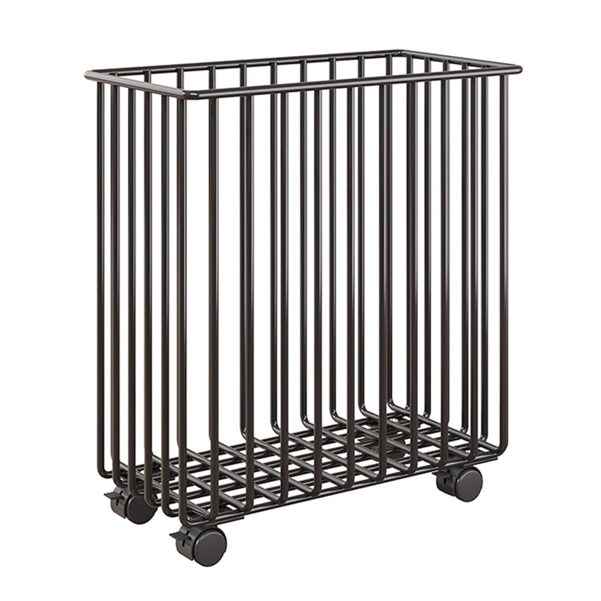 GIZNXBA Cesto Portabiancheria Slim, Cestino Biancheria Sporca con Struttura in Filo Metallico Resistente, Cesto da Bucato Rotolante per Camera da Letto, Bagno, Lavanderia, Soggiorno(/Black)