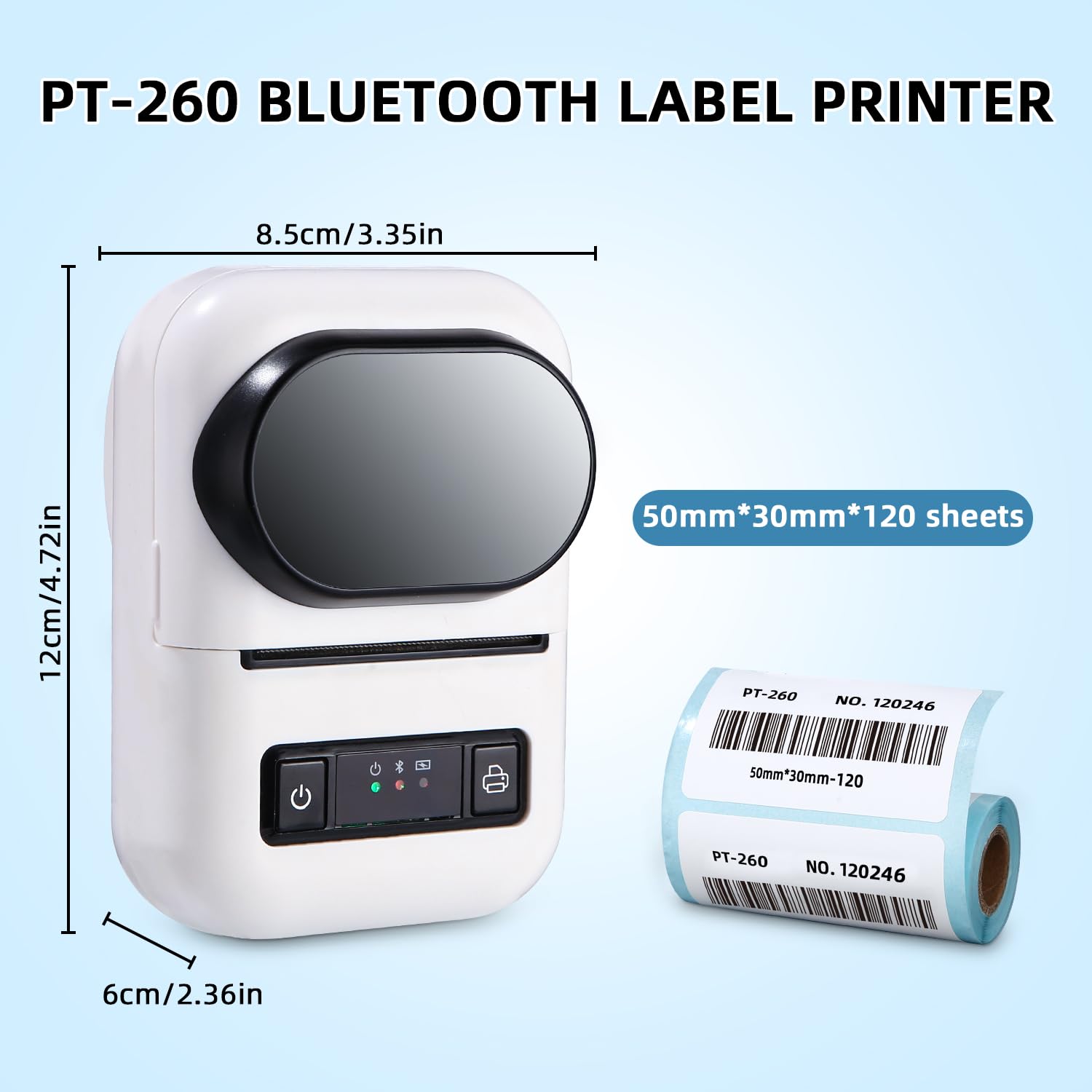 Etichettatrice Bluetooth Con 4 Rotoli - Stampante Etichette Per IOS E Android - App Dlabel - Batteria 1500mAh - Foto 5