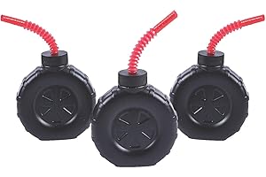 Fun Tire Cups for Kids Party - 12 Pack Cups with Straws