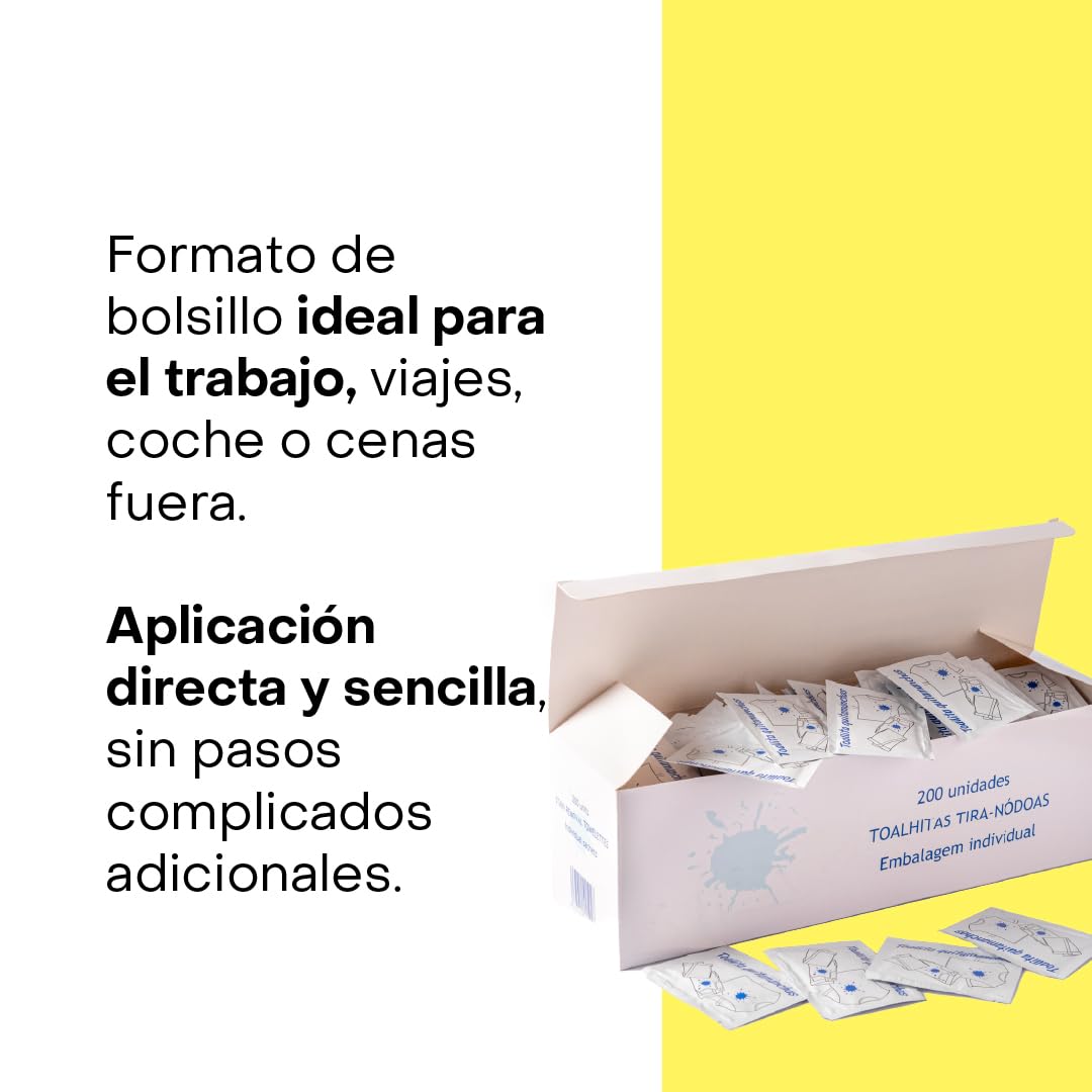 Limoncol Toallitas Quitamanchas para Ropa y Tejidos, Toallitas Individuales de Un Solo Uso, Limpieza Rápida de Manchas Recientes, Uso Portátil, 25 Unidades — view 3